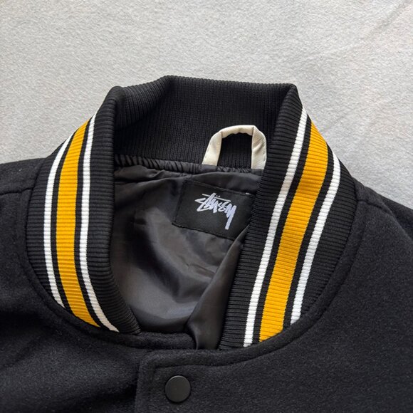 Stussy Goldie Metalheadz 30 Varsity Jacket Black - Picture 5 of 11